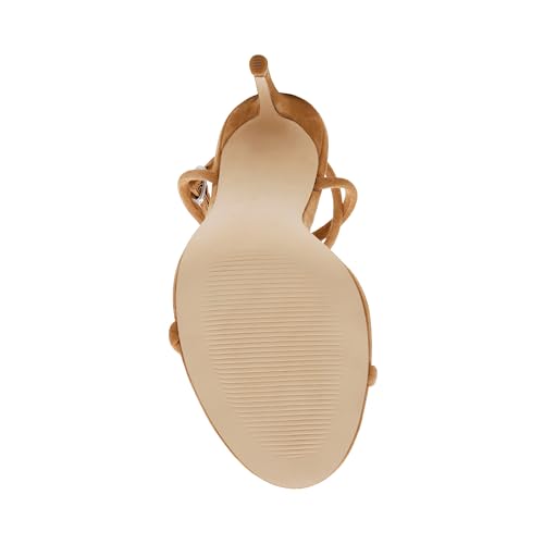 Steve Madden Women's Breslin Heeled Sandal, Tan Suede, 9 - Image 2