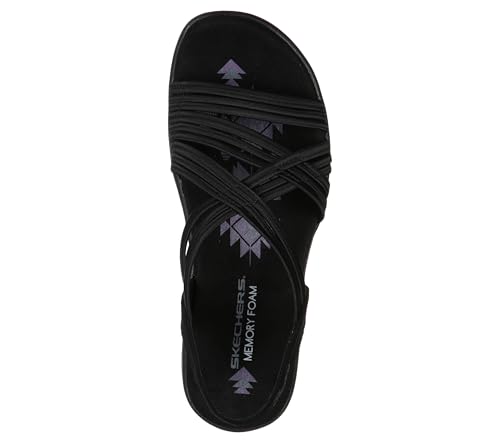 Skechers womens Reggae Slim Simply Stretch Sport Sandal, Black, 9 US - Image 3