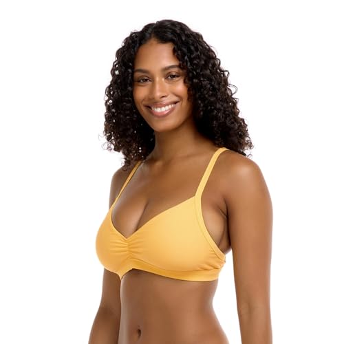 Body Glove Women's Standard Smoothies Drew Solid Underwire D, DD, E, F Cup Bikini Top Swimsuit with Adjustable 2-Way Back Detail, Canary - Image 3