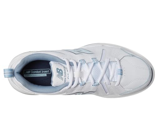 New Balance Women's 608 V5 Casual Comfort Cross Trainer, White/Light Blue, 6.5 Wide - Image 5