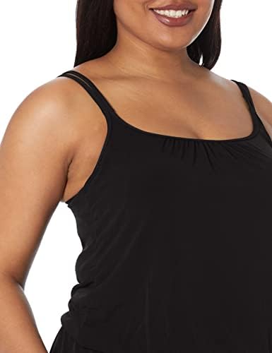 Maxine Of Hollywood womens Plus-size Romper One Piece Swimsuit, Black Solid Tr, 20W US - Image 2