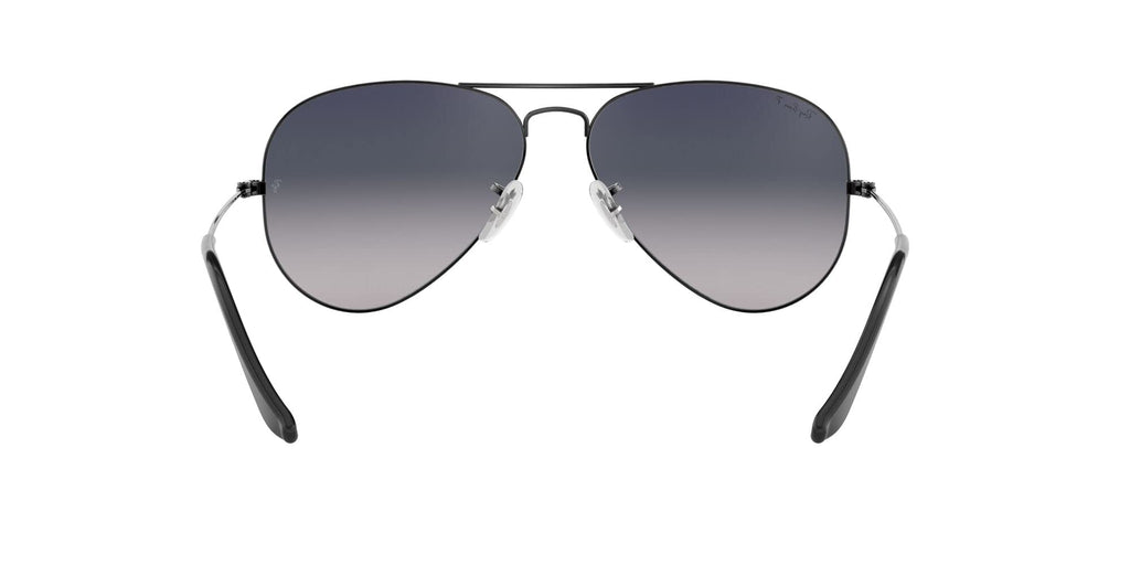 Ray-Ban RB3025 Classic Aviator Sunglasses, Gunmetal/Polarized Blue Gradient Grey, 58 mm - Image 10