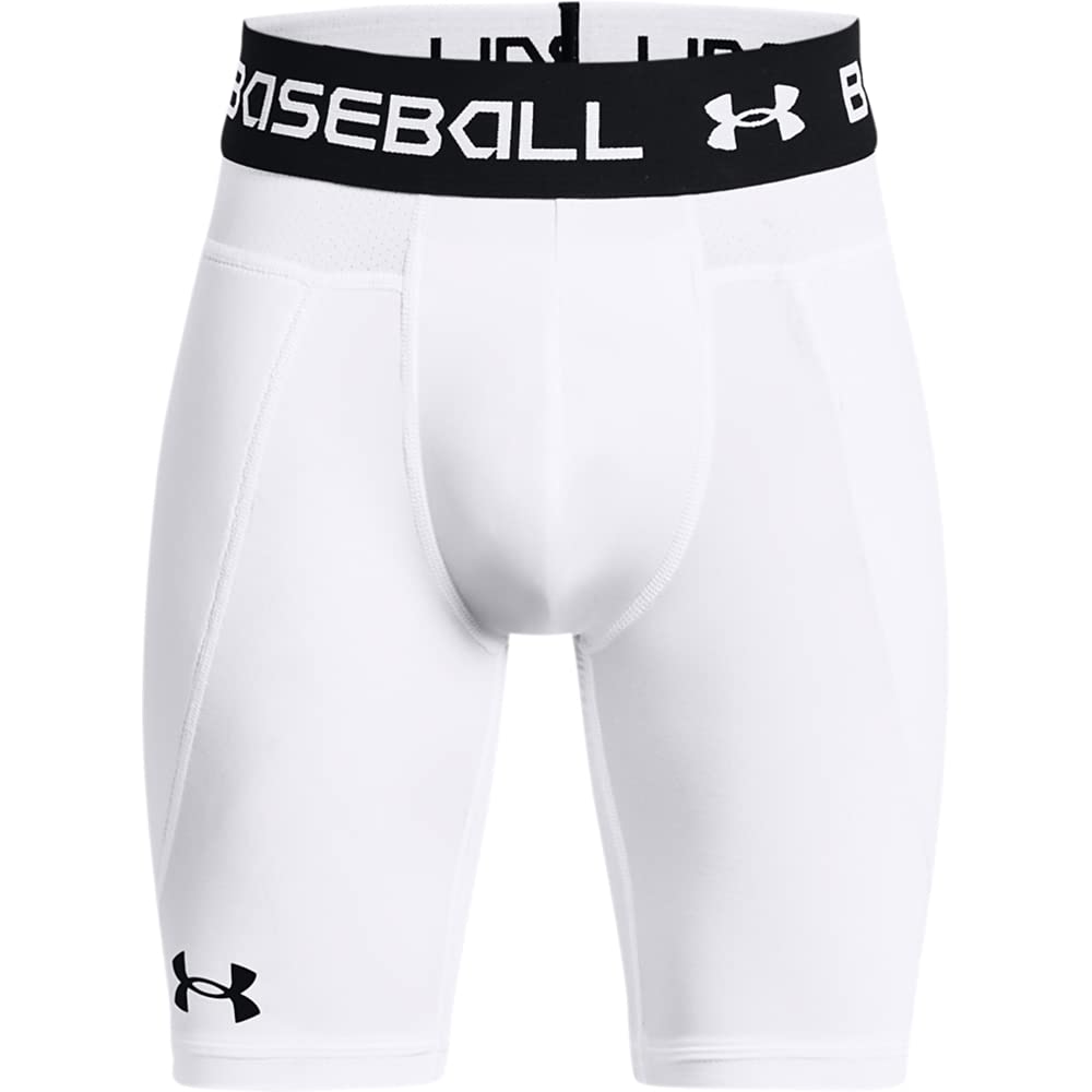 Under Armour Boys Utility Slider w/Cup 21, White (100)/Graphite, Small - Image 1