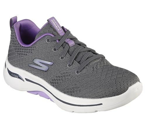 Skechers Women's Go Walk Arch Fit Unify, Gray/Lavender, 8.5 - Image 4