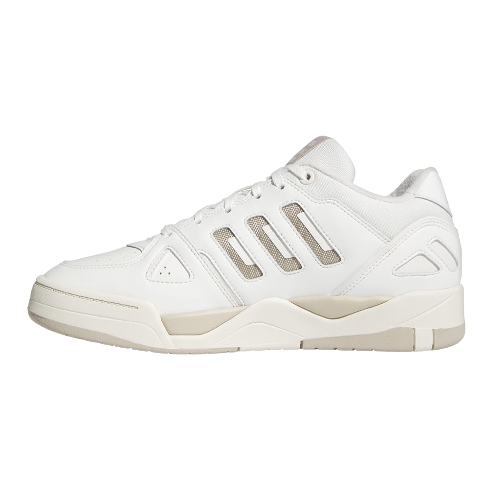 adidas Men's Midcity Low Top Basketball Sneaker, White/Wonder Beige/Off White, 8.5 - Image 4