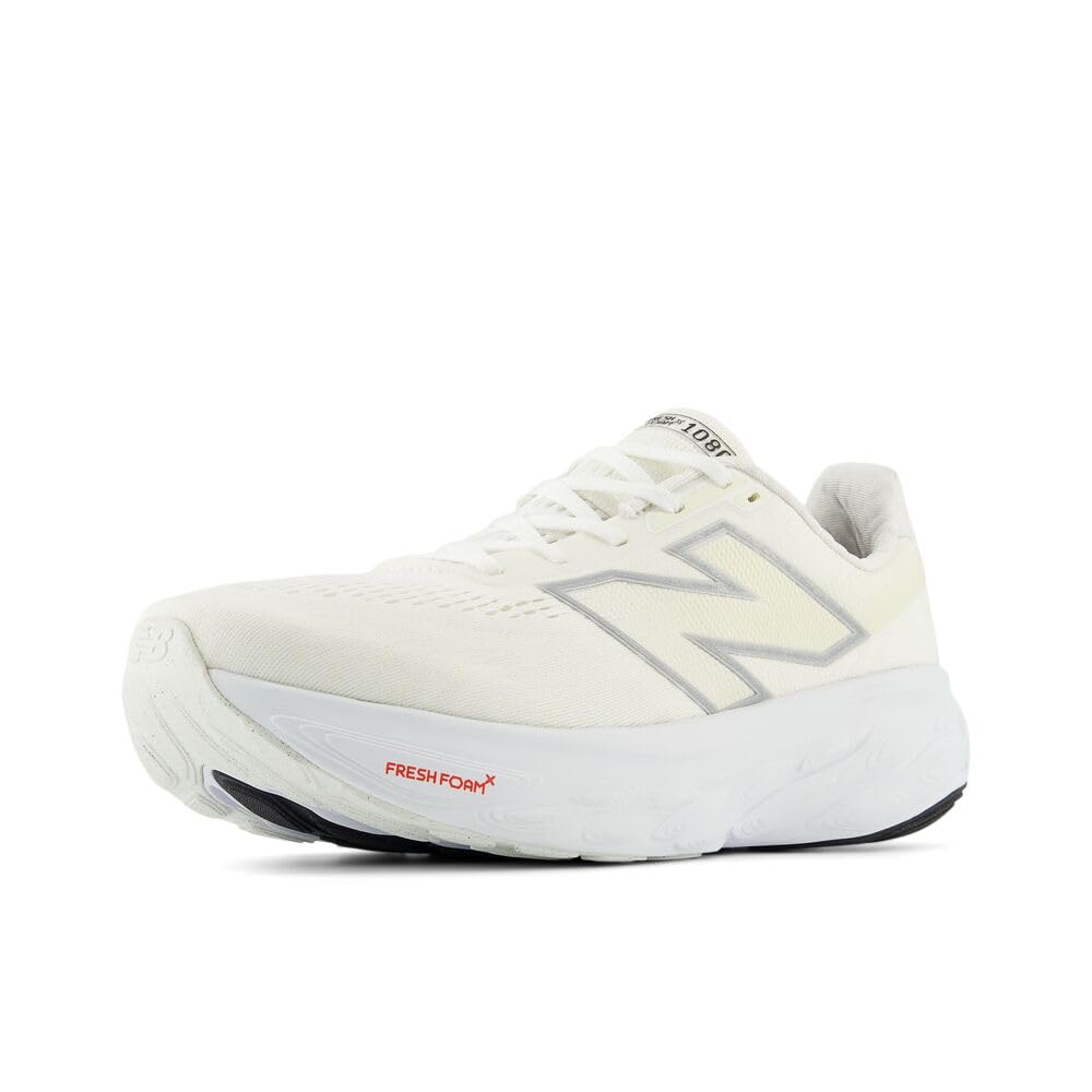 New Balance Men's Fresh Foam X 1080 V14 Running Shoe, White/Silver Metallic/Sea Salt, 8 M - Image 1