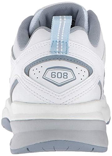 New Balance Women's 608 V5 Casual Sneakers, White/Light Blue, Size 6.5 W