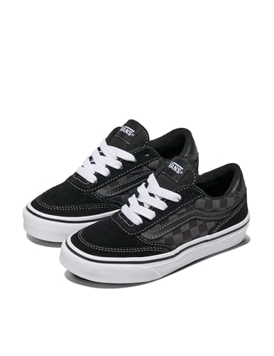Vans Youth Brooklyn LS Shoe | Kids' Low-Top Sneakers for Boys & Girls, Casual Fashion Footwear, Checkerboard Black/Asphalt, 11.5 - Image 2