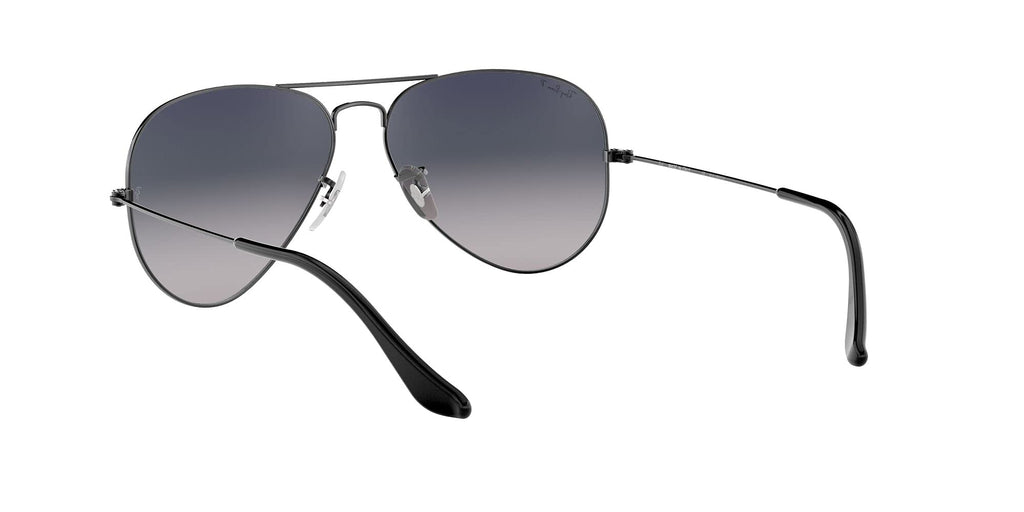 Ray-Ban RB3025 Classic Aviator Sunglasses, Gunmetal/Polarized Blue Gradient Grey, 58 mm - Image 9