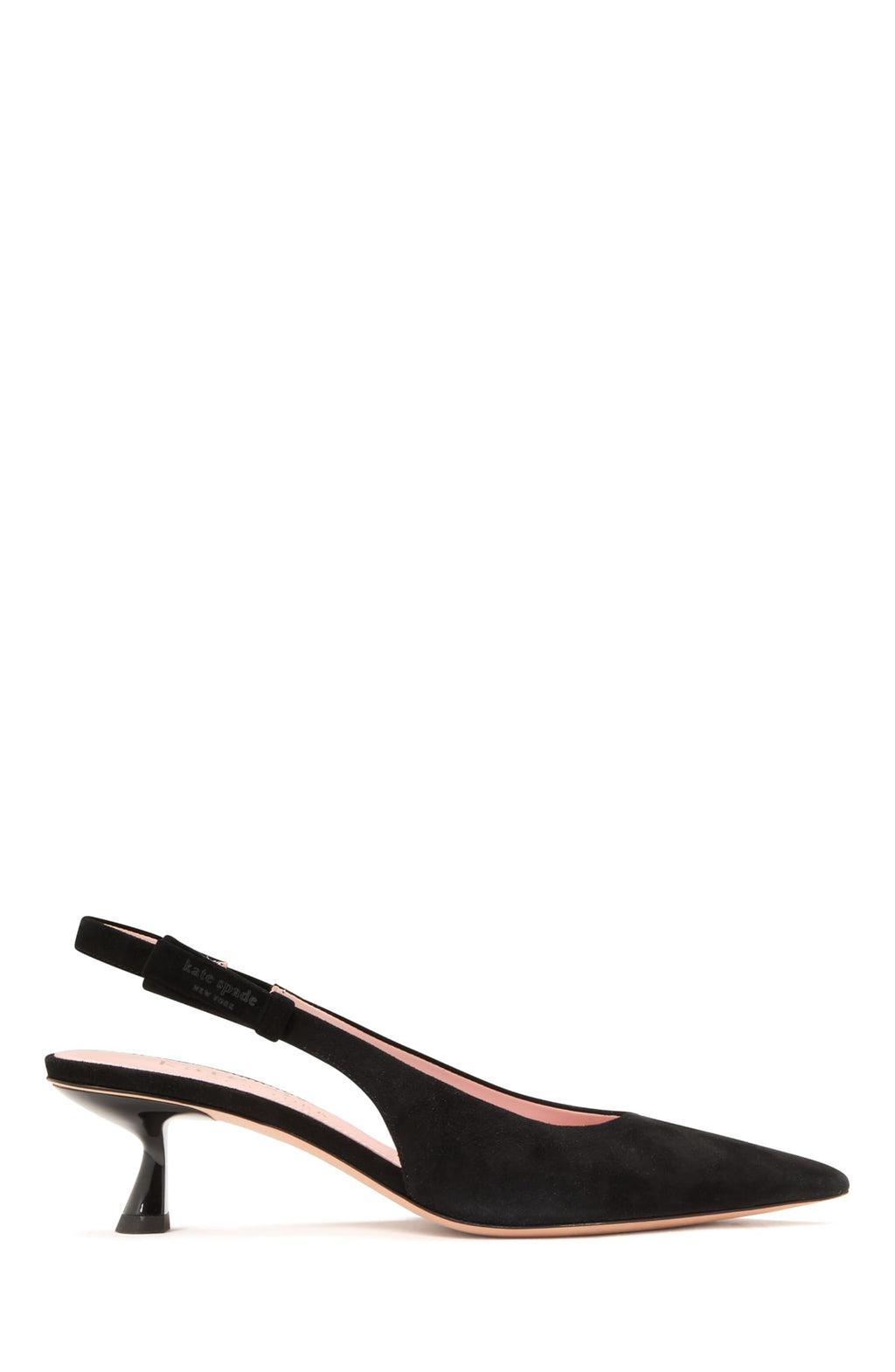 kate spade new york Women's Riley Slingback Kitten Heel, Black Suede, 9.5 - Image 1