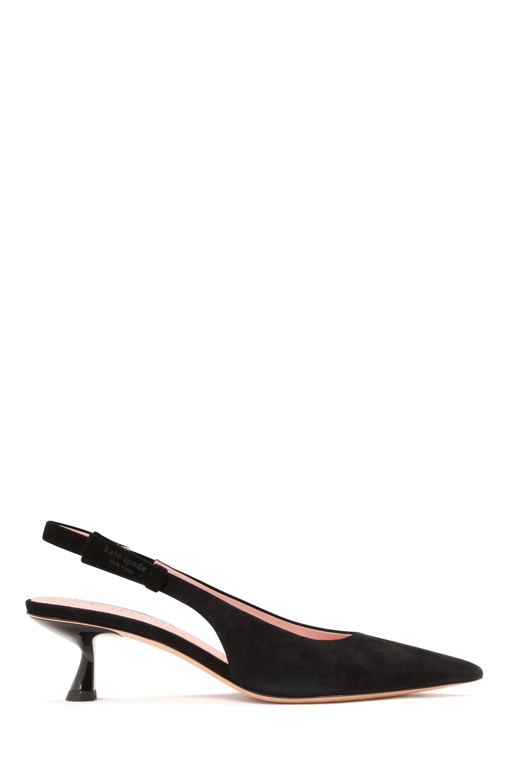 kate spade new york Women's Riley Slingback Kitten Heel, Black Suede, 9.5 - Image 1