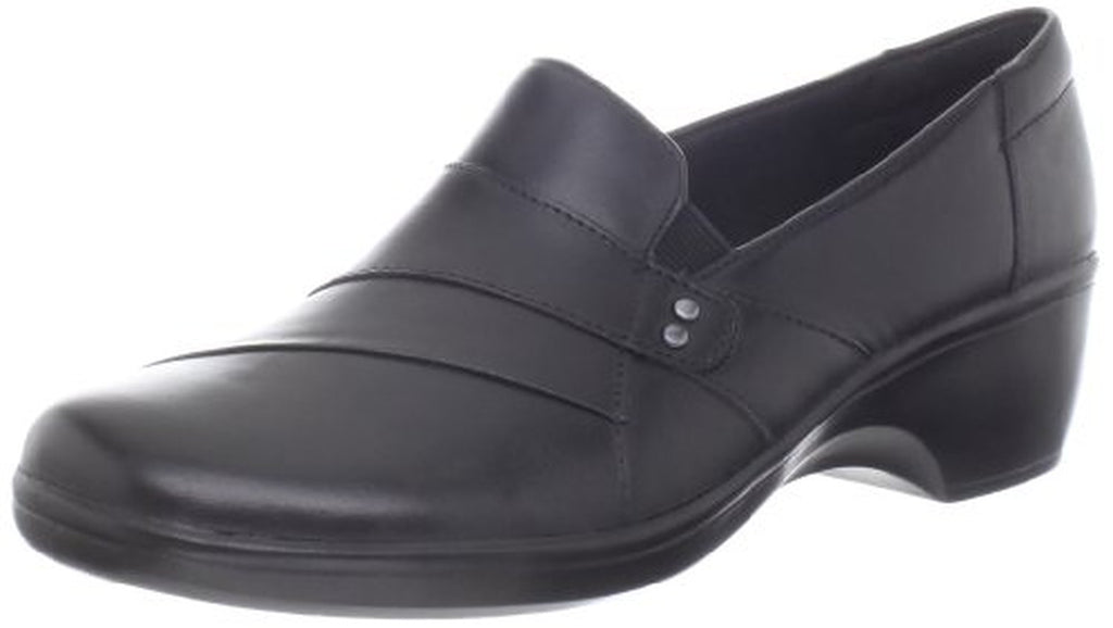 Clarks womens May Marigold Slip On Loafer, Black Leather, 9.5 US - Image 1
