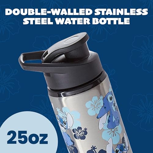 Silver Buffalo Disney Lilo and Stitch Double Walled Stainless Steel Water Bottle, 25 Ounces - Image 2