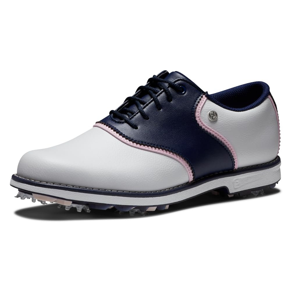 FootJoy Women's Premiere Series - Bel Air Previous Season Style Golf Shoe, White/Navy/Pink, 7.5 - Image 1