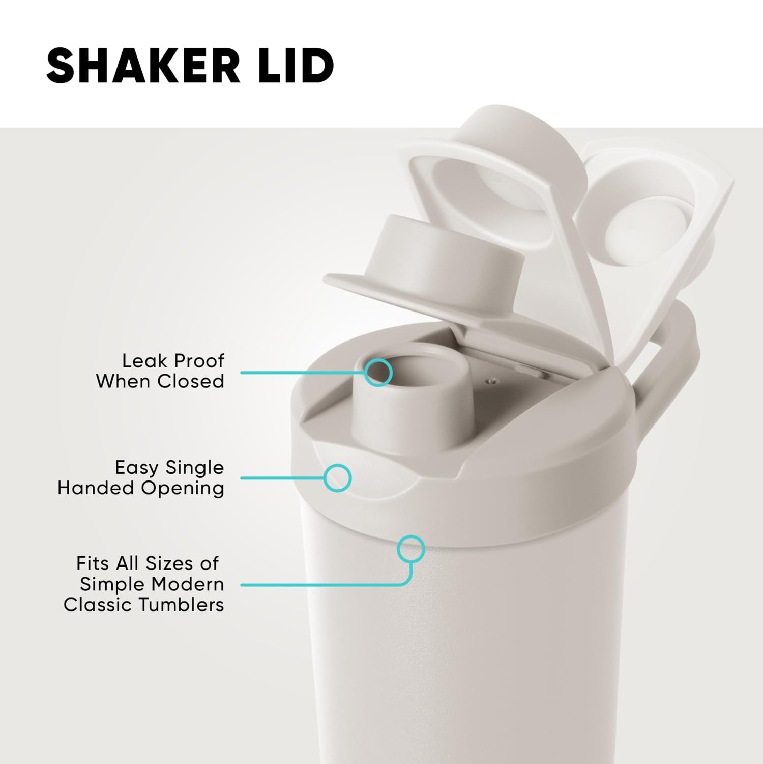 Simple Modern Stainless Steel Shaker Bottle with Ball 24oz | Metal Insulated Cup for Protein Mixes, Shakes and Pre Workout | Rally Collection | Ocean Water - Image 4