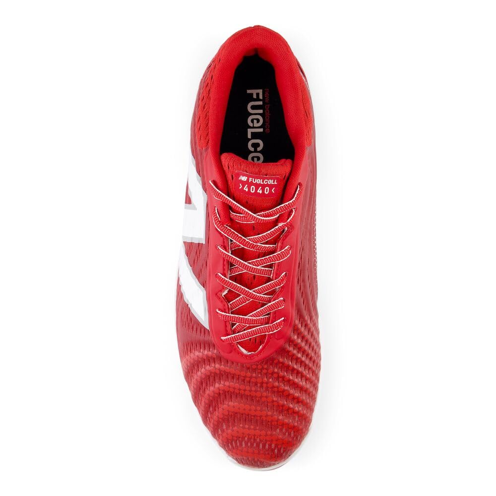 New Balance Men's FuelCell 4040 V7 Molded Baseball Shoe, Team Red/Optic White, 13 - Image 4