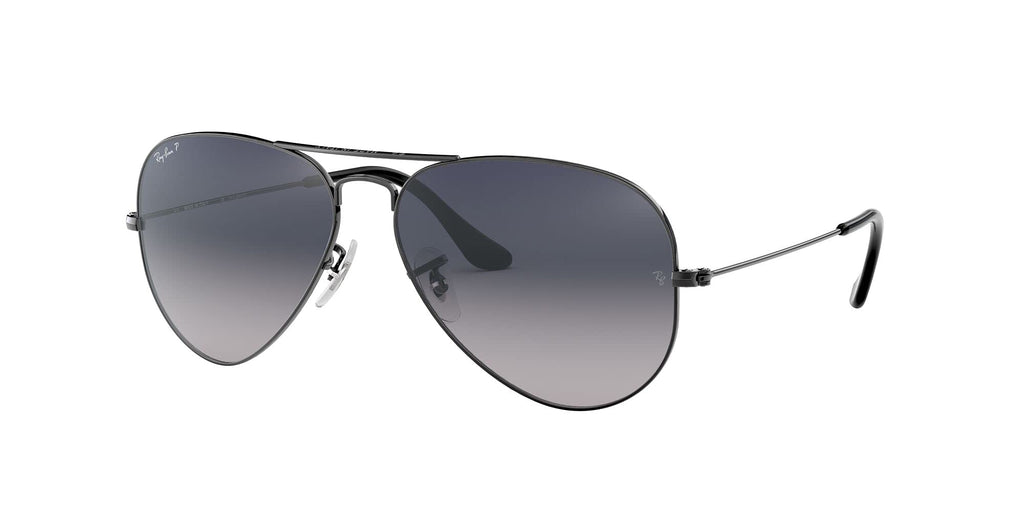 Ray-Ban RB3025 Classic Aviator Sunglasses, Gunmetal/Polarized Blue Gradient Grey, 58 mm - Image 6