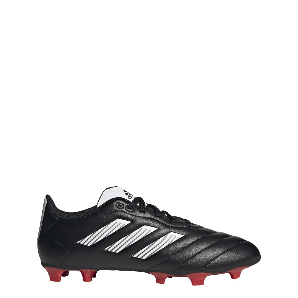 adidas Unisex Goletto Firm Ground Soccer Shoe, Core Black/White/Red, 6 US Men