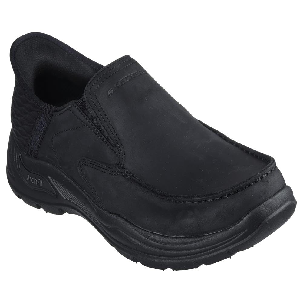 Skechers Men's Arch Fit Motley-Milo Slip-On, BBK (Black/Black), 13 X-Wide - Image 1