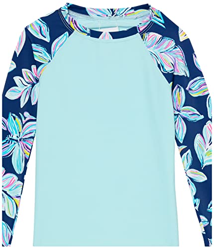Kanu Surf Girls' Long Sleeve Rashguard UPF 50+ Two Piece Swim Set, Charlotte Navy, 12 - Image 4