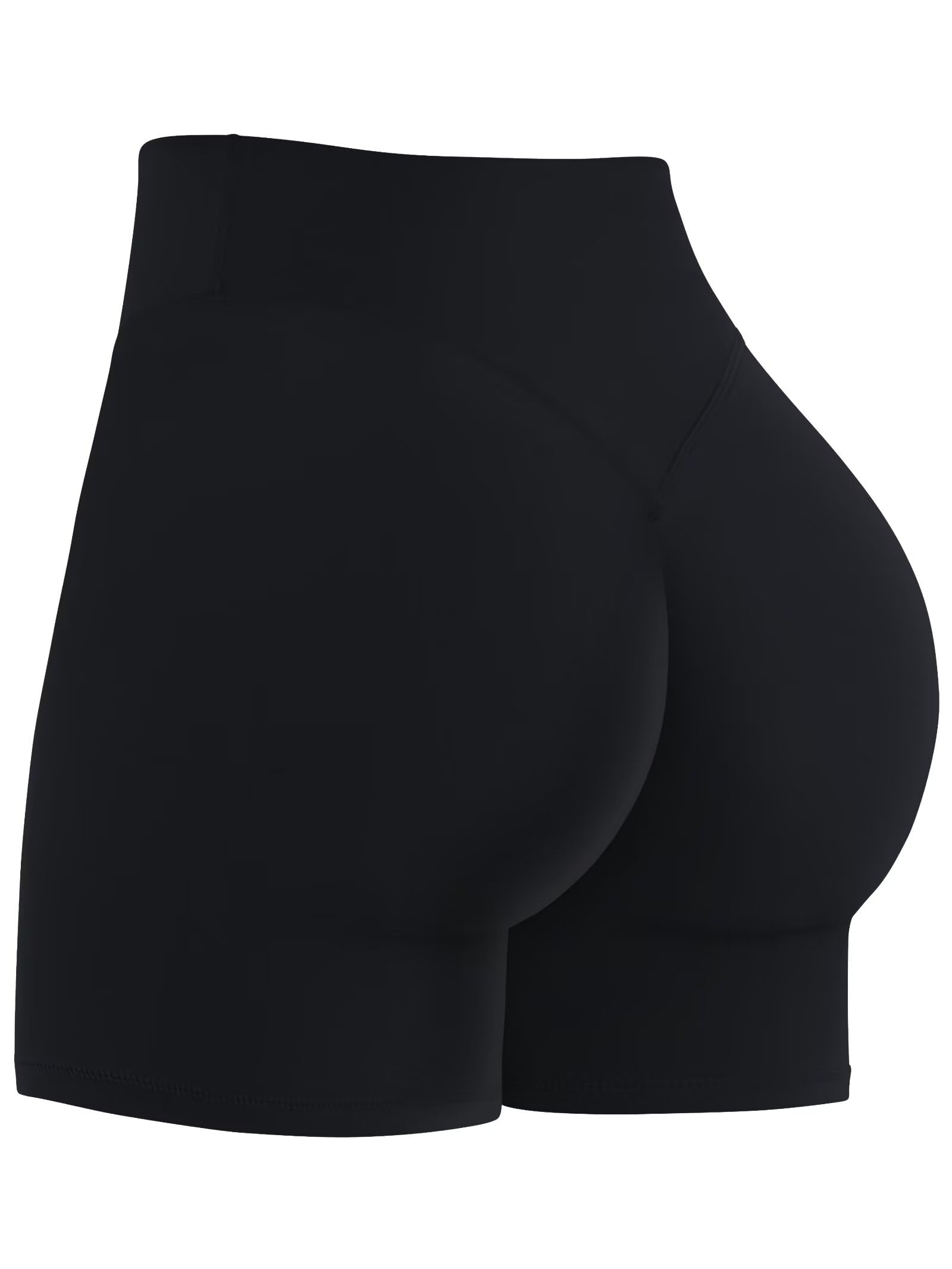 Sunzel Hidden Butt Lifting Scrunch Biker Shorts for Women Crossover High Waist Yoga Gym Workout Shorts with Tummy Control Black Medium - Image 3