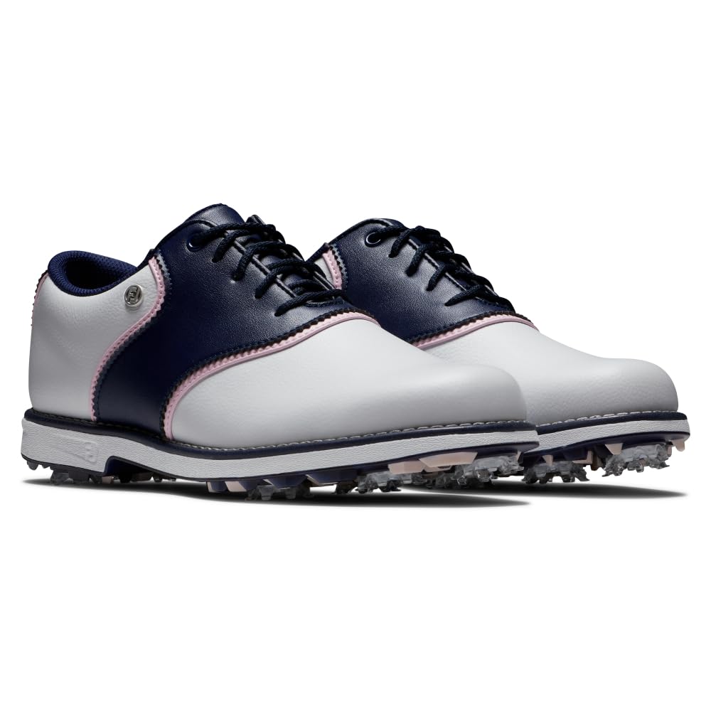 FootJoy Women's Premiere Series - Bel Air Previous Season Style Golf Shoe, White/Navy/Pink, 7.5 - Image 5