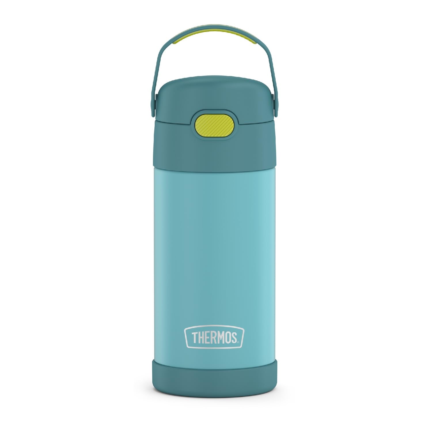 THERMOS FUNTAINER Water Bottle with Straw - 12 Ounce - Kids Stainless Steel Vacuum Insulated Water Bottle with Lid, Blue/Green - Image 1