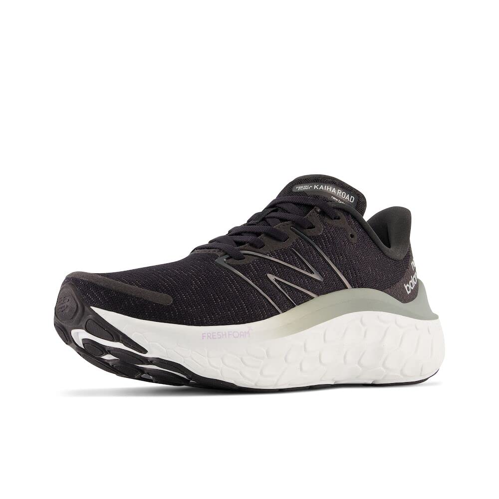 New Balance Women's Fresh Foam X Kaiha Road V1 Running Shoe, Black/Phantom/Silver Metallic, 6.5 - Image 1