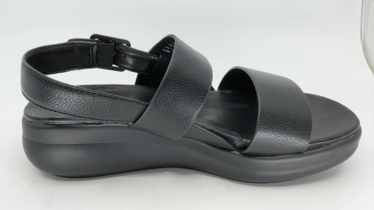 Naturalizer Womens Coast Platform Slingback Flat Sandal Black 7.5 M