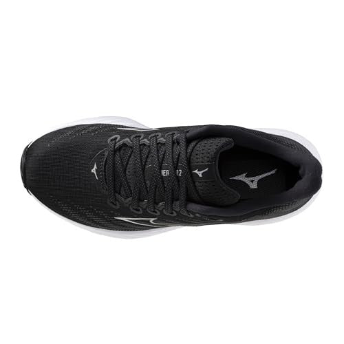 Mizuno Women's Wave Rider 28 D Running Shoe, Black-Harbor Mist, 10 Wide