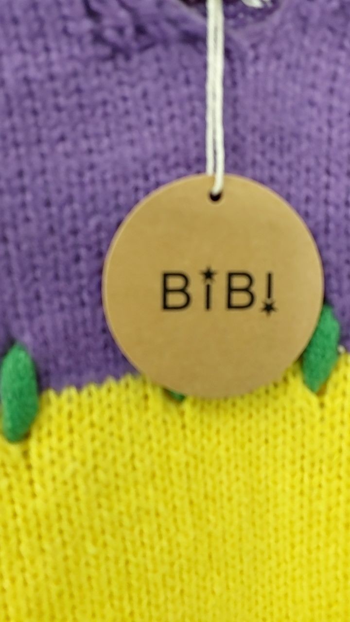 BiBi Stitch Detail Mardi Gras Stripes Sweater