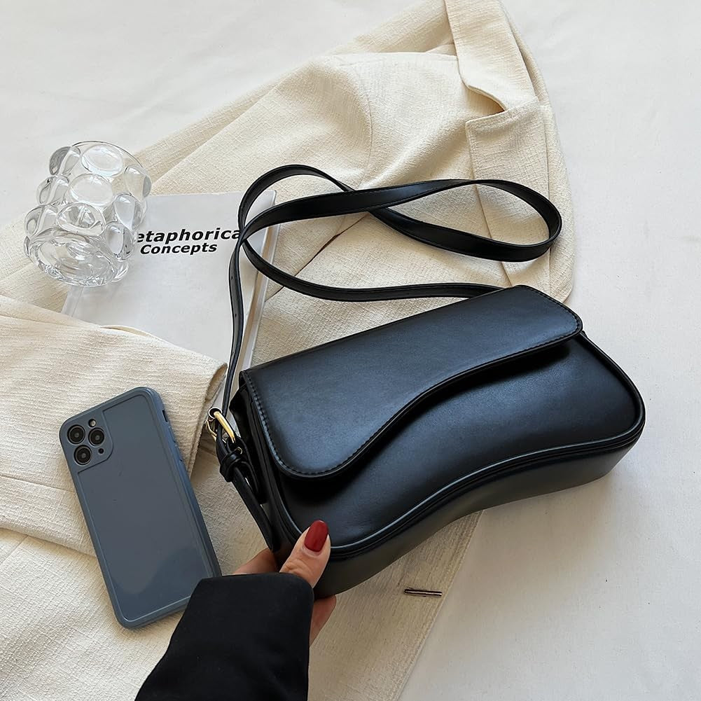 *Zipper Needs Repair* Small Y2K Shoulder Bag Women Faux Leather Crossbody Clutch