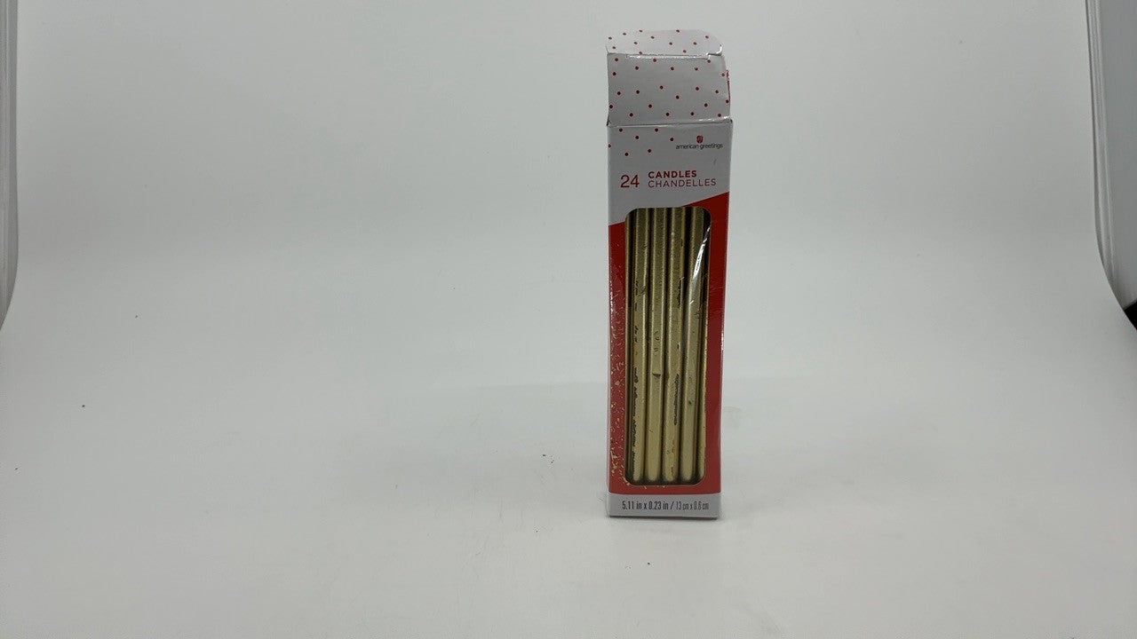 American Greetings Birthday Candles, Long Thin Gold (24-Count)