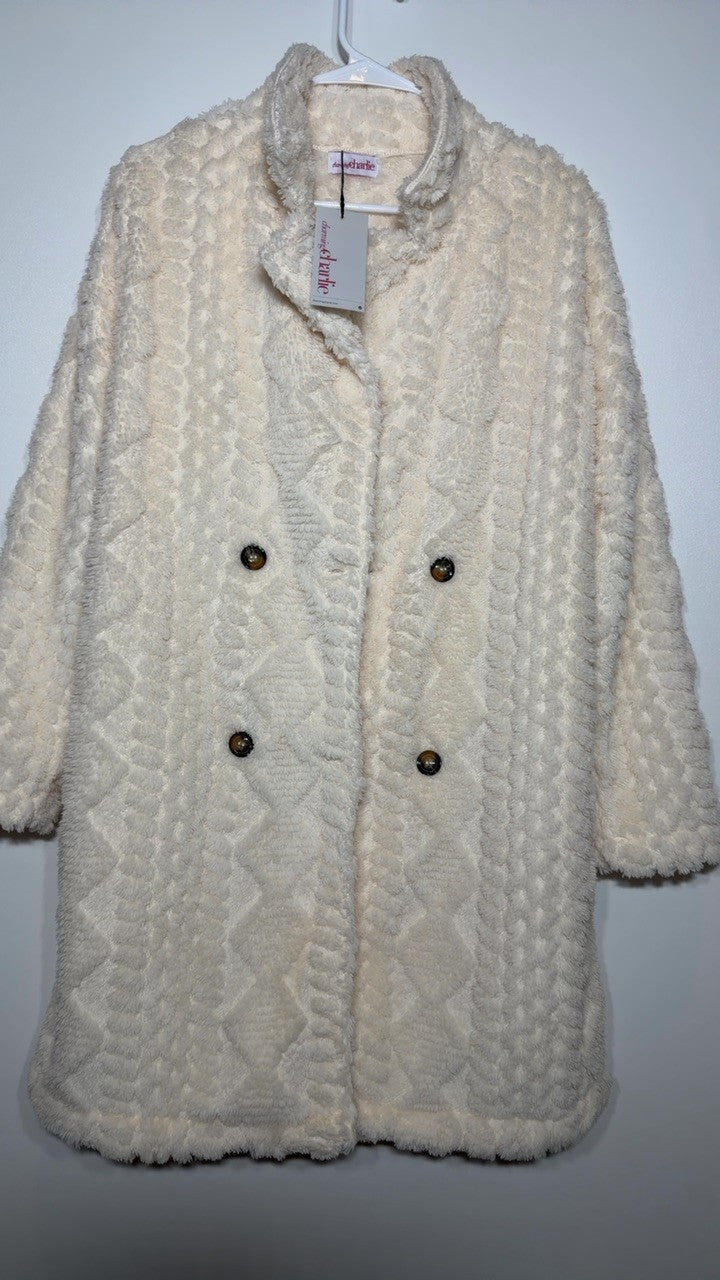 Fleece Double-Breasted Longline Coat