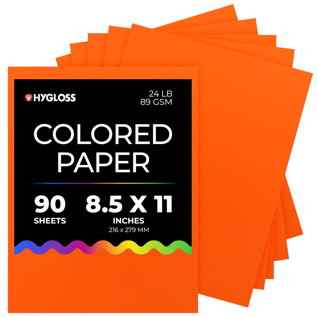 Vibrant Dark Orange Paper 8.5x11 In, 24 lb, 90 Sheets, Fade-Resistant