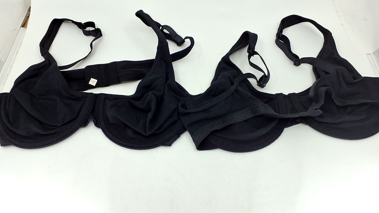 Fruit of the Loom 2 Pack Women's Black Cotton Bra 36B