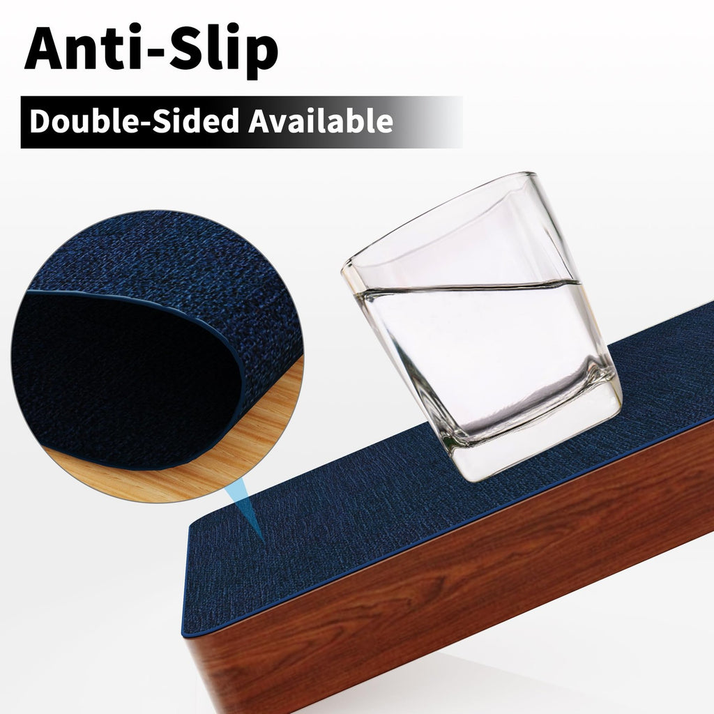Navy Blue Faux Leather Placemats Set of 6, Waterproof & Easy to Clean