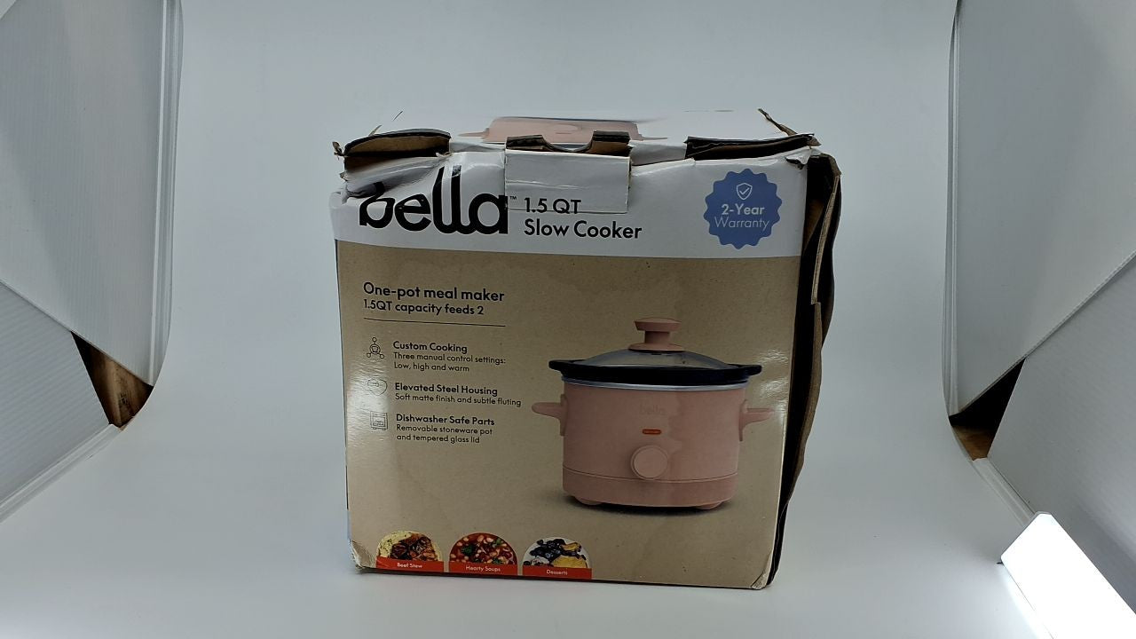 Bella 1.5 Qt Slow Cooker, Ceramic Nonstick, Cool Touch Handles, Blossom
