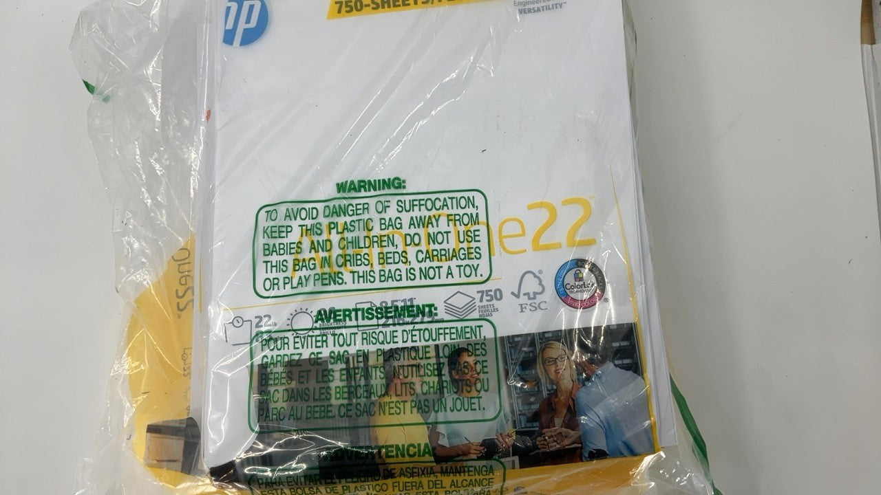 HP 22 lb All In One Paper 8.5x11 Mega Ream 750 Sheets FSC Certified