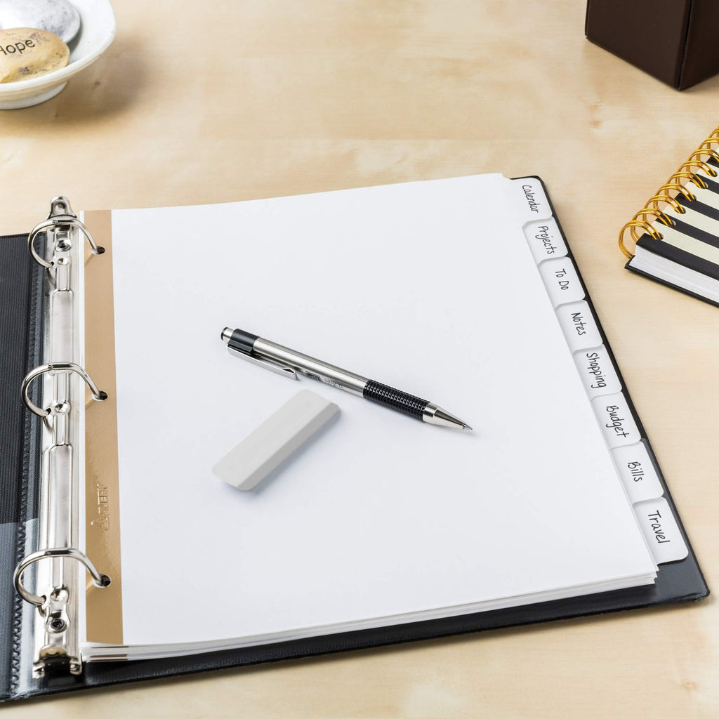 Avery 8-Tab Binder Dividers, Write & Erase White Big Tabs, 1 Set (23078)