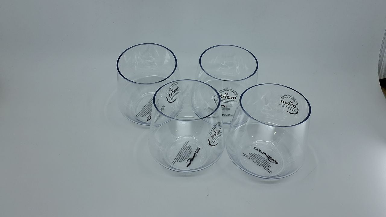 Set of 4 Clear 14 Oz Tritan Stemless Wine Glasses, Shatterproof