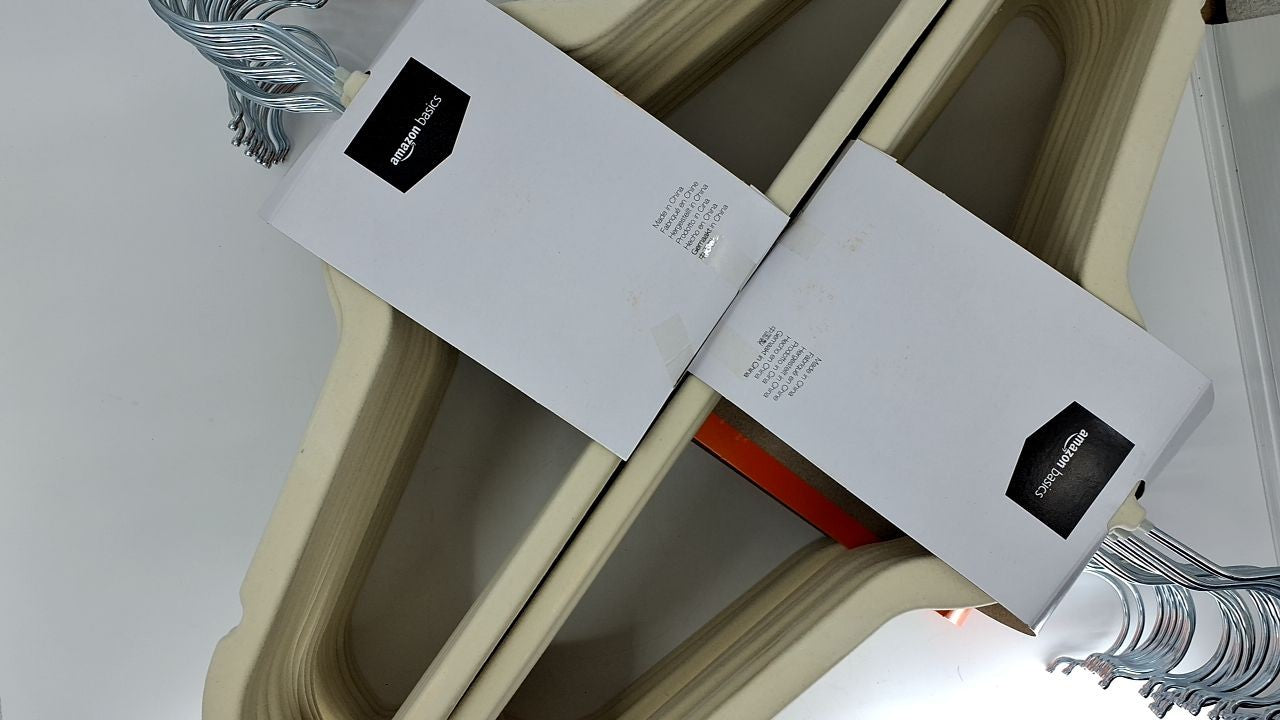 50 Slim Velvet Clothes Hangers, Non-Slip, Ivory/Silver