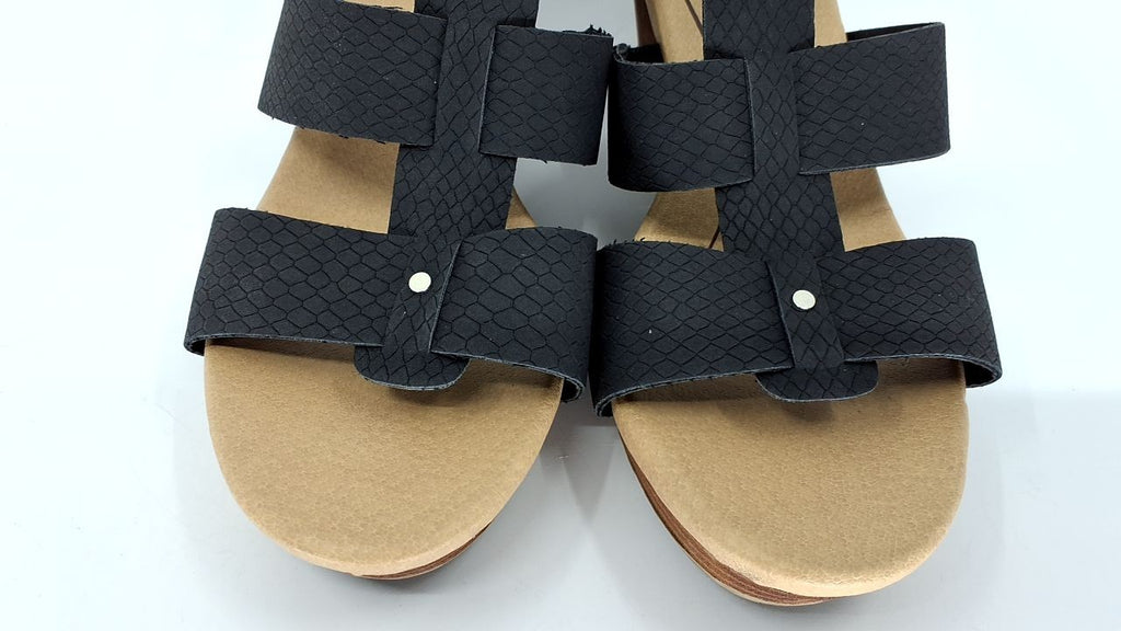 Dr. Scholl's Shoes Women's Barton Wedge Platform Sandal,Black Snake Print,7.5