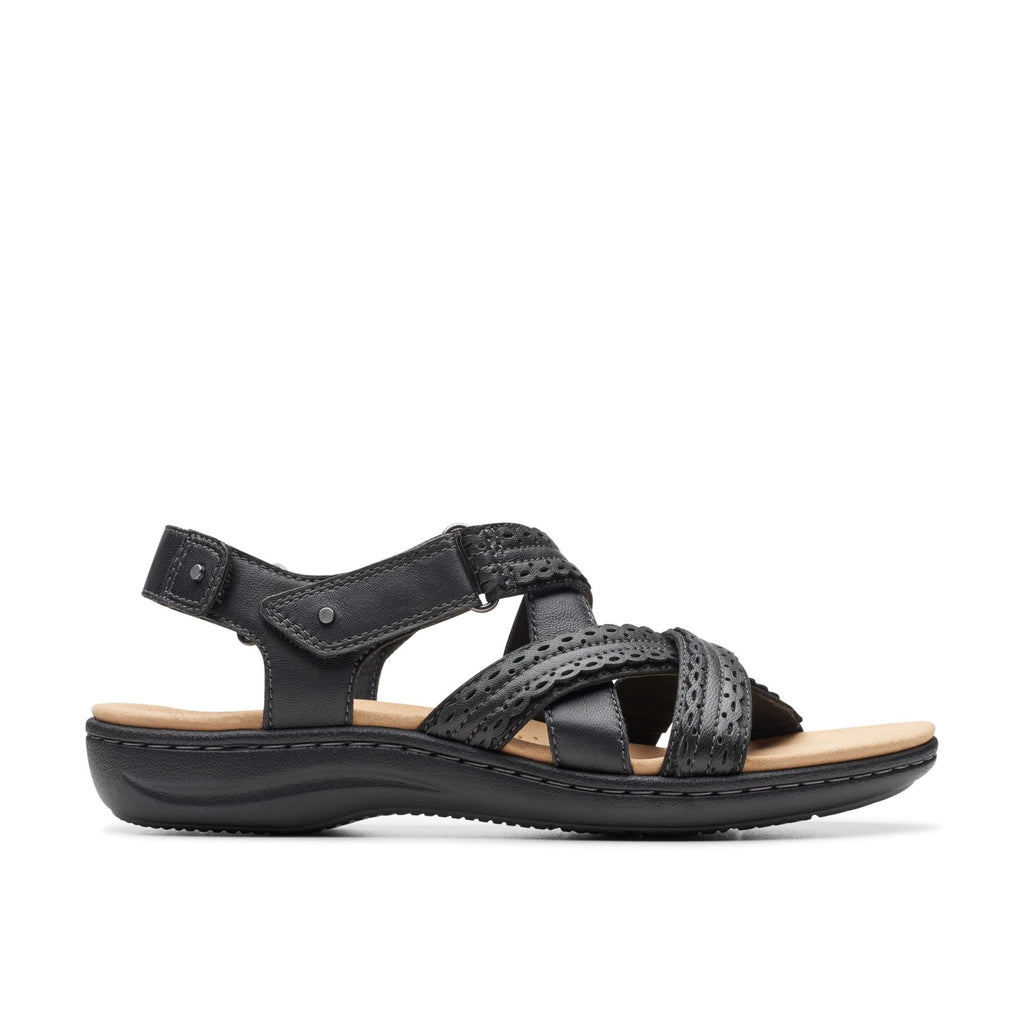 Clarks Women's Laurieann Rena Flat Sandal, Black Combi, 7