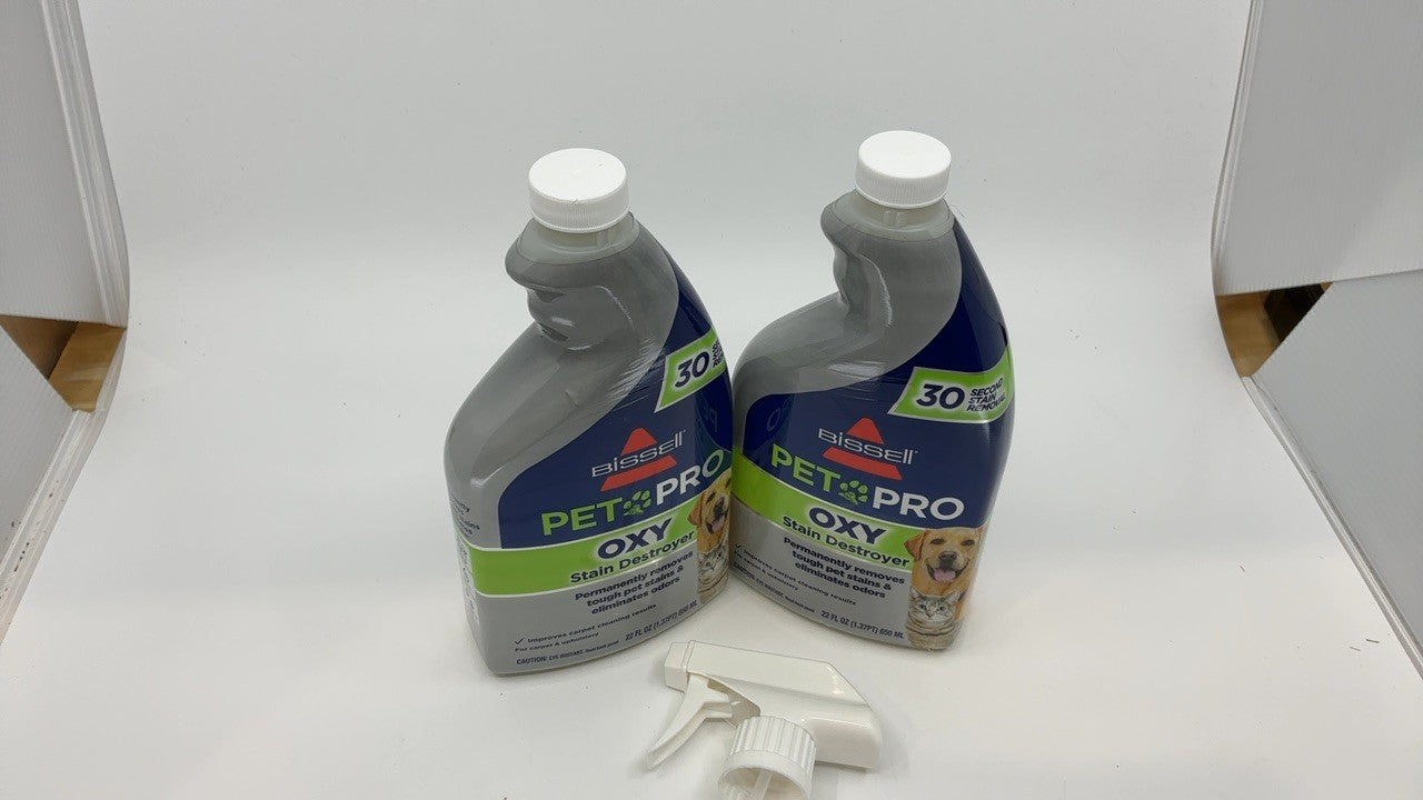 BISSELL PET PRO OXY Stain Cleaner, 22 oz, 2 Pack for Carpet & Upholstery