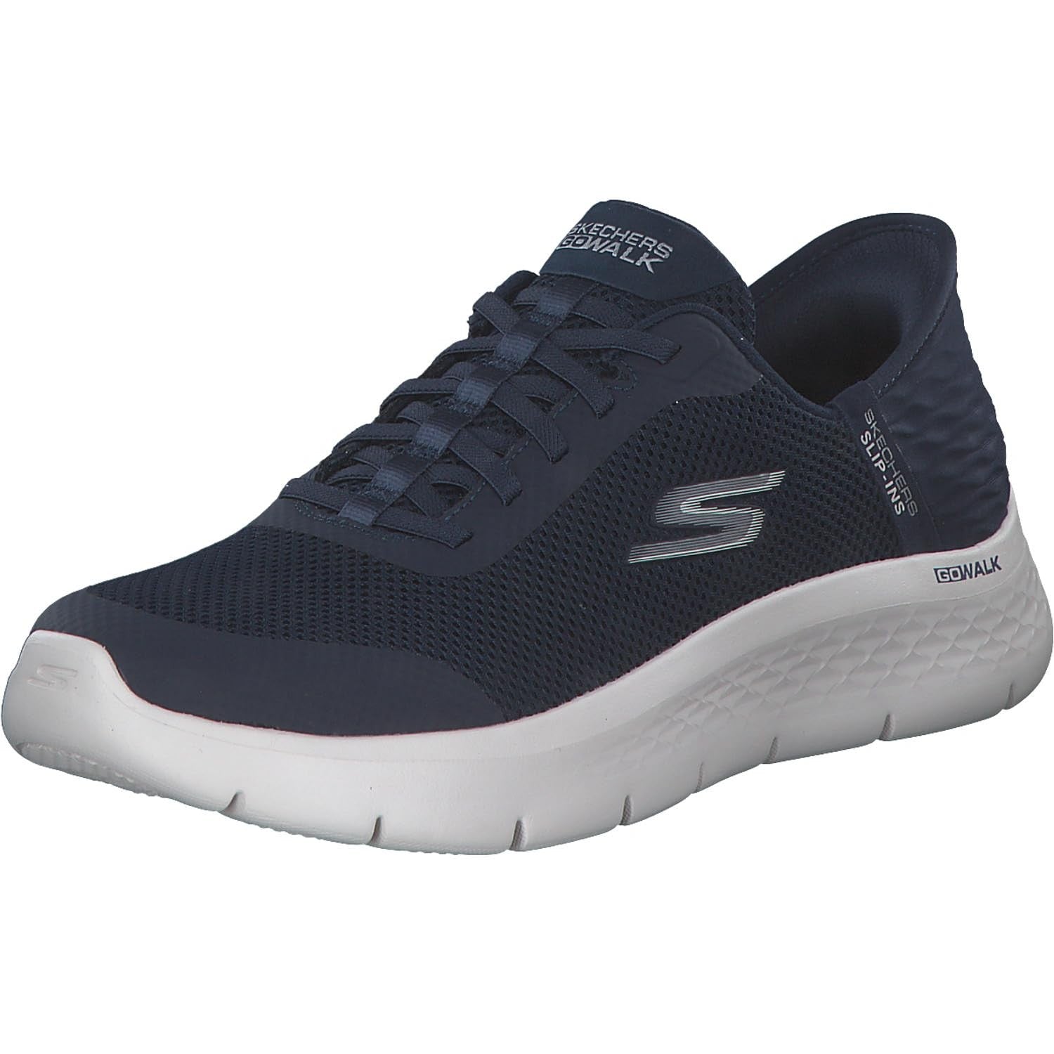 Skechers Women's Go Walk Flex Slip-Ins, Athletic Mesh, Navy/White, 8.5