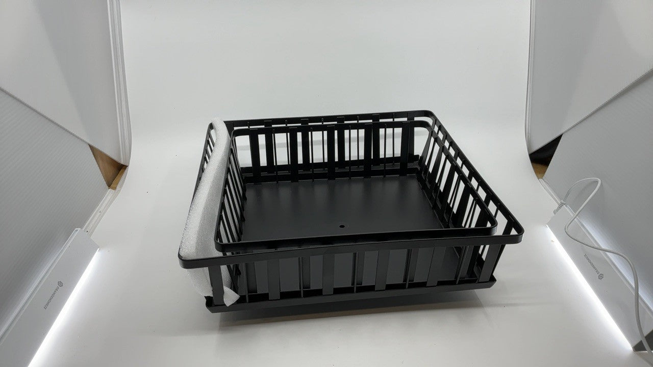 Rotating 2-Tier Storage Basket, Black Carbon Steel, Kitchen & Bathroom Use