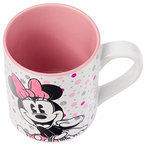 14oz Minnie Mouse Ceramic Mug w/ Glitter Polka Dots