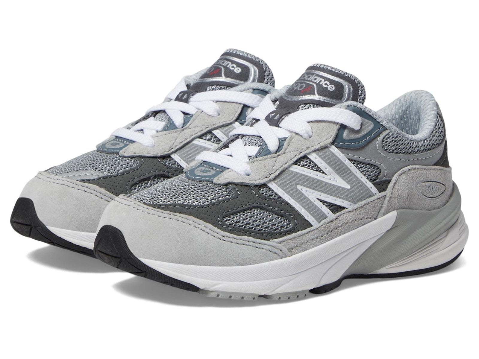 New Balance 990 V6 Toddler Lace-up Sneakers Grey/Silver 6.5XW
