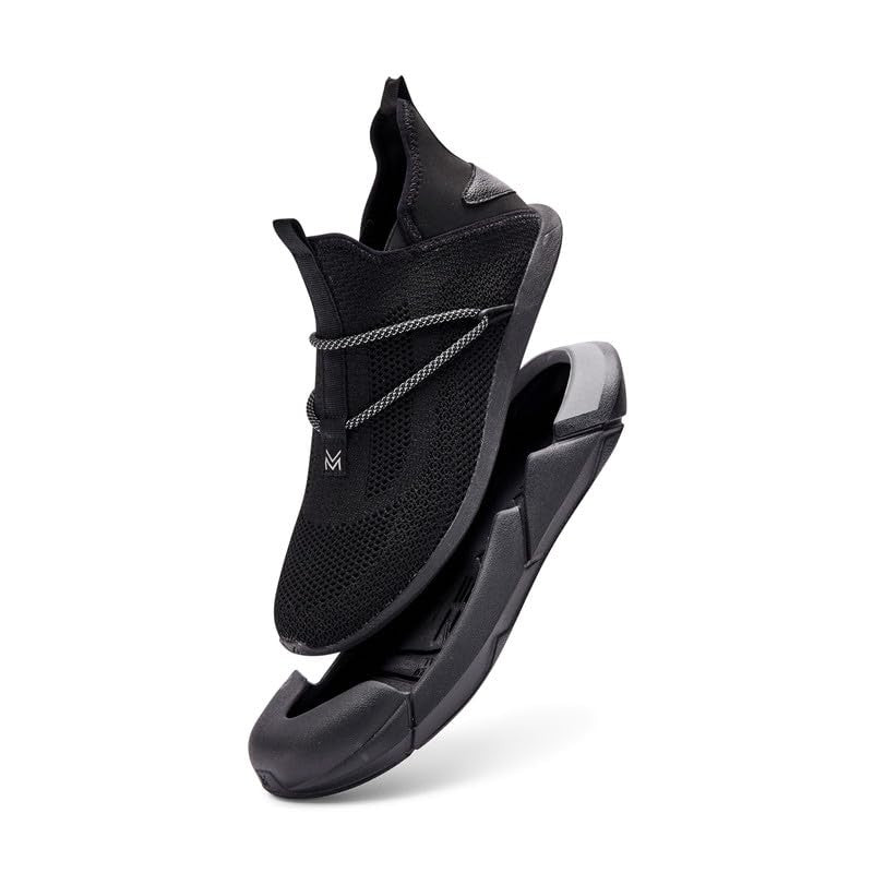 MUVEZ Dual Sole Indoor Outdoor Slippers, Men Size 12, Black